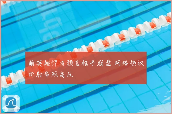 前英超悍将预言枪手崩盘 网络热议折射争冠高压